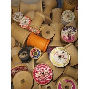 5/$25! Copy #3: Vintage Wooden Sewing Spools for Crafting Mixed Media Collage